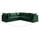  Meridian Jacob 103" Green Velvet Upholstered 5 pc Modular Sectional IMAGE 12