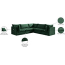  Manufacturer Color_Green -- Jacob 103" Green Velvet Upholstered 5 pc Modular Sectional IMAGE 13