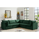  Manufacturer Color_Green -- Jacob 103" Green Velvet Upholstered 5 pc Modular Sectional IMAGE 2