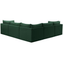  Manufacturer Color_Green -- Jacob 103" Green Velvet Upholstered 5 pc Modular Sectional IMAGE 3