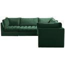  Manufacturer Color_Green -- Jacob 103" Green Velvet Upholstered 5 pc Modular Sectional IMAGE 5