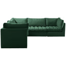  Manufacturer Color_Green -- Jacob 103" Green Velvet Upholstered 5 pc Modular Sectional IMAGE 6