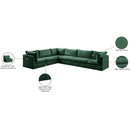 Manufacturer Color_Green -- Jacob 140" Green Velvet Upholstered 6 pc Modular Sectional IMAGE 14