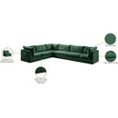  Meridian Jacob 140" Green Velvet Upholstered 6 pc Modular Sectional IMAGE 14