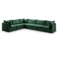  Manufacturer Color_Green -- Jacob 140" Green Velvet Upholstered 6 pc Modular Sectional IMAGE 1
