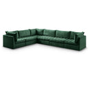  Manufacturer Color_Green -- Jacob 140" Green Velvet Upholstered 6 pc Modular Sectional IMAGE 1