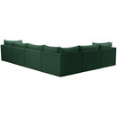  Manufacturer Color_Green -- Jacob 140" Green Velvet Upholstered 6 pc Modular Sectional IMAGE 5