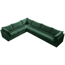  Manufacturer Color_Green -- Jacob 140" Green Velvet Upholstered 6 pc Modular Sectional IMAGE 6