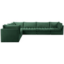  Manufacturer Color_Green -- Jacob 140" Green Velvet Upholstered 6 pc Modular Sectional IMAGE 7