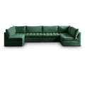  Manufacturer Color_Green -- Jacob 140" Green Velvet Upholstered 6 pc Modular Sectional IMAGE 1