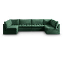  Manufacturer Color_Green -- Jacob 140" Green Velvet Upholstered 6 pc Modular Sectional IMAGE 1