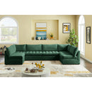  Manufacturer Color_Green -- Jacob 140" Green Velvet Upholstered 6 pc Modular Sectional IMAGE 2