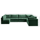  Manufacturer Color_Green -- Jacob 140" Green Velvet Upholstered 7 pc Modular Sectional IMAGE 10