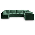  Manufacturer Color_Green -- Jacob 140" Green Velvet Upholstered 7 pc Modular Sectional IMAGE 1