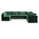  Manufacturer Color_Green -- Jacob 140" Green Velvet Upholstered 7 pc Modular Sectional IMAGE 1