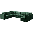  Manufacturer Color_Green -- Jacob 140" Green Velvet Upholstered 7 pc Modular Sectional IMAGE 2