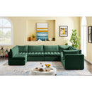  Manufacturer Color_Green -- Jacob 140" Green Velvet Upholstered 7 pc Modular Sectional IMAGE 3
