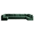  Manufacturer Color_Green -- Jacob 177" Green Velvet Upholstered 7 pc Modular Sectional IMAGE 5