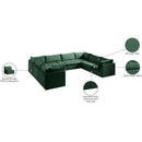  Manufacturer Color_Green -- Jacob 140" Green Velvet Upholstered 8 pc Modular Sectional IMAGE 13