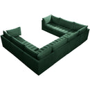  Manufacturer Color_Green -- Jacob 140" Green Velvet Upholstered 8 pc Modular Sectional IMAGE 3