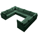  Manufacturer Color_Green -- Jacob 140" Green Velvet Upholstered 8 pc Modular Sectional IMAGE 4