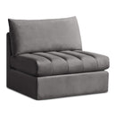  Manufacturer Color_Grey -- Jacob Grey Velvet Upholstered Modular Armless Chair IMAGE 1