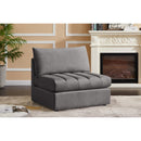  Manufacturer Color_Grey -- Jacob Grey Velvet Upholstered Modular Armless Chair IMAGE 2