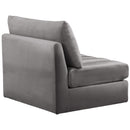  Manufacturer Color_Grey -- Jacob Grey Velvet Upholstered Modular Armless Chair IMAGE 3