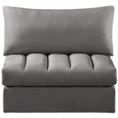  Manufacturer Color_Grey -- Jacob Grey Velvet Upholstered Modular Armless Chair IMAGE 4