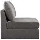  Manufacturer Color_Grey -- Jacob Grey Velvet Upholstered Modular Armless Chair IMAGE 6