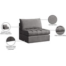  Manufacturer Color_Grey -- Jacob Grey Velvet Upholstered Modular Armless Chair IMAGE 8