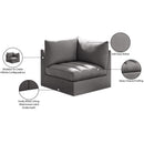  Manufacturer Color_Grey -- Jacob Grey Velvet Upholstered Modular Corner Chair IMAGE 10