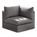  Manufacturer Color_Grey -- Jacob Grey Velvet Upholstered Modular Corner Chair IMAGE 1