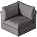  Manufacturer Color_Grey -- Jacob Grey Velvet Upholstered Modular Corner Chair IMAGE 4