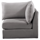  Manufacturer Color_Grey -- Jacob Grey Velvet Upholstered Modular Corner Chair IMAGE 6