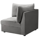  Manufacturer Color_Grey -- Jacob Grey Velvet Upholstered Modular Corner Chair IMAGE 8