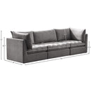  Manufacturer Color_Grey -- Jacob 103" Grey Velvet Upholstered 3 pc Modular Sofa IMAGE 10