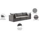  Manufacturer Color_Grey -- Jacob 103" Grey Velvet Upholstered 3 pc Modular Sofa IMAGE 11