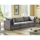  Manufacturer Color_Grey -- Jacob 103" Grey Velvet Upholstered 3 pc Modular Sofa IMAGE 2