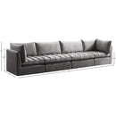  Manufacturer Color_Grey -- Jacob 140" Grey Velvet Upholstered 4 pc Modular Sofa IMAGE 10