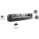  Manufacturer Color_Grey -- Jacob 140" Grey Velvet Upholstered 4 pc Modular Sofa IMAGE 11