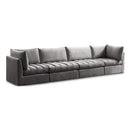  Manufacturer Color_Grey -- Jacob 140" Grey Velvet Upholstered 4 pc Modular Sofa IMAGE 1