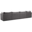  Manufacturer Color_Grey -- Jacob 140" Grey Velvet Upholstered 4 pc Modular Sofa IMAGE 3