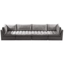  Manufacturer Color_Grey -- Jacob 140" Grey Velvet Upholstered 4 pc Modular Sofa IMAGE 5
