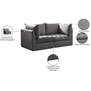  Manufacturer Color_Grey -- Jacob 66" Grey Velvet Upholstered 2 pc Modular Loveseat IMAGE 11
