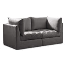  Manufacturer Color_Grey -- Jacob 66" Grey Velvet Upholstered 2 pc Modular Loveseat IMAGE 1