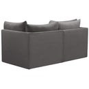  Manufacturer Color_Grey -- Jacob 66" Grey Velvet Upholstered 2 pc Modular Loveseat IMAGE 3