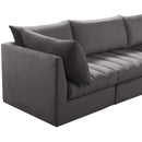  Manufacturer Color_Grey -- Jacob 103" Grey Velvet Upholstered 4 pc Modular Sectional IMAGE 10