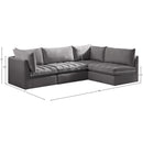  Manufacturer Color_Grey -- Jacob 103" Grey Velvet Upholstered 4 pc Modular Sectional IMAGE 14