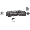  Manufacturer Color_Grey -- Jacob 103" Grey Velvet Upholstered 4 pc Modular Sectional IMAGE 15